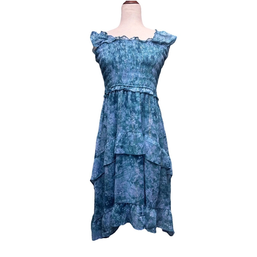 Mimi Chica Womens Party Mini Dress Teal Blue With Gold Lines,Size Large kids